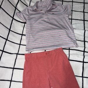 Vineyard Vines Coral Performance Shorts with Polo Shirt